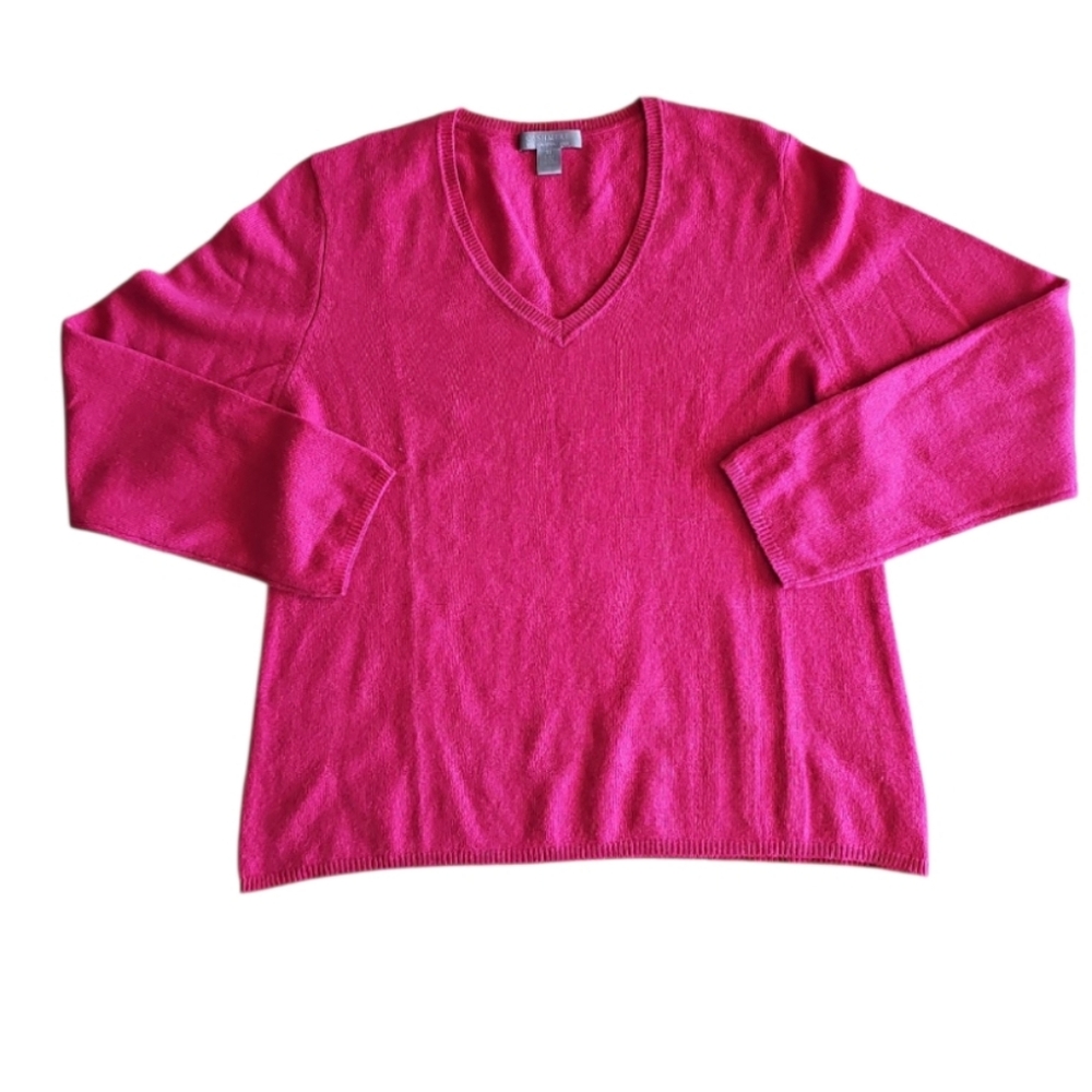 Cashmere XL Pink V-Neck Sweater